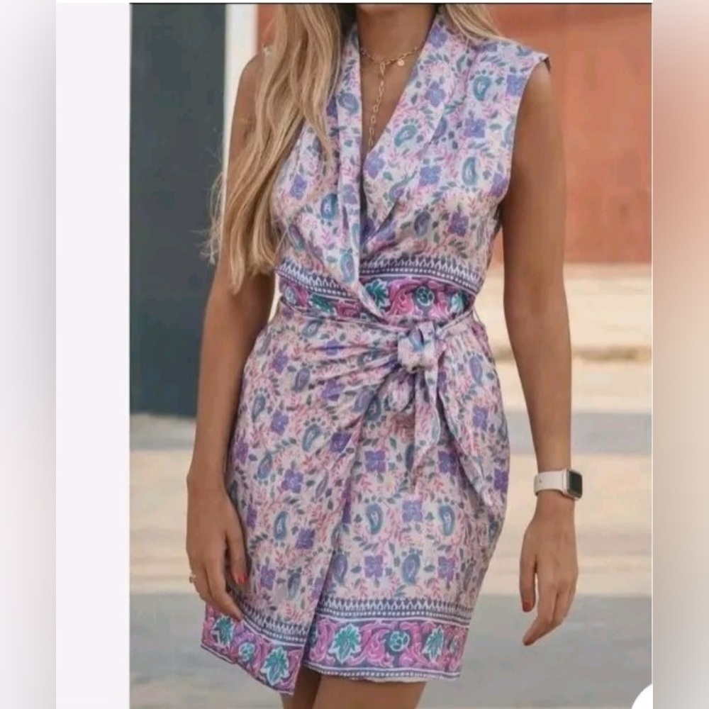 Zara‎ wrap sleeveless dress